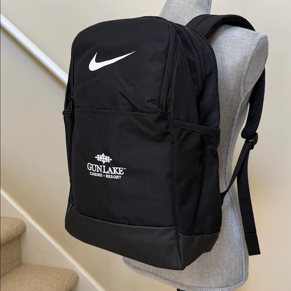 Nike Black Logo Gun Lake Casino Backpack for Men or Women.